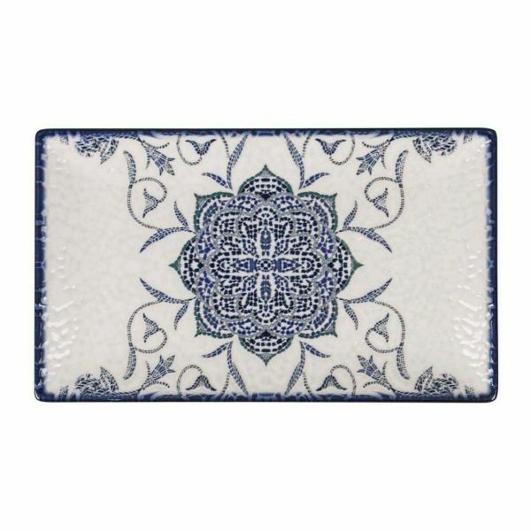 Serving Platter La Mediterránea Rosetta Porcelain Rectangular 25,3 x 15 x 1,8 cm (18 Units) Cheap