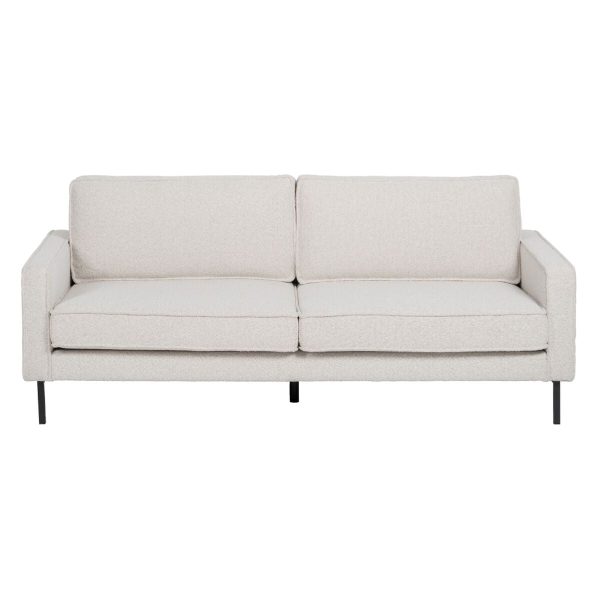 3-Seater Sofa 213 x 87 x 90 cm White Metal Online Hot Sale