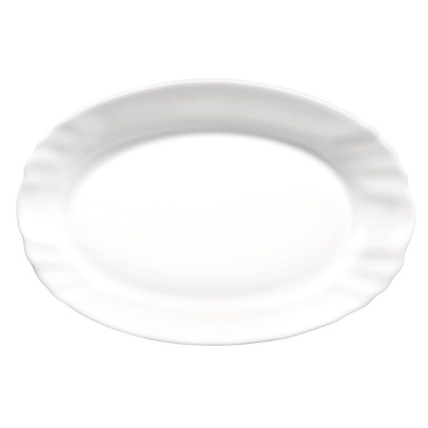 Serving Platter Bormioli Rocco Ebro Oval White Glass (22 cm) (24 Units) Online Hot Sale