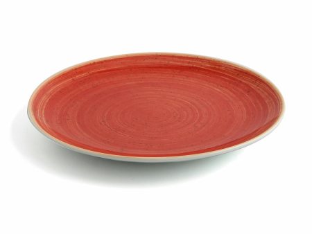 Flat plate Ariane Terra Ceramic Red (Ø 31 cm) (6 Units) For Discount