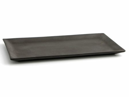 Snack tray Quid Mineral Gres Black Ceramic 15 x 30 cm (8 Units) Sale