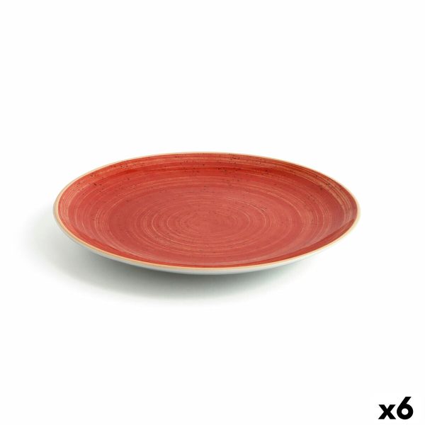 Flat plate Ariane Terra Ceramic Red (Ø 27 cm) (6 Units) Supply