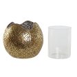 Candleholder Home ESPRIT Golden Metal Crystal 13,5 x 13,5 x 11,5 cm Discount