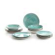 Dinnerware Set Quid Montreal Ceramic Turquoise Stoneware 18 Pieces Fashion