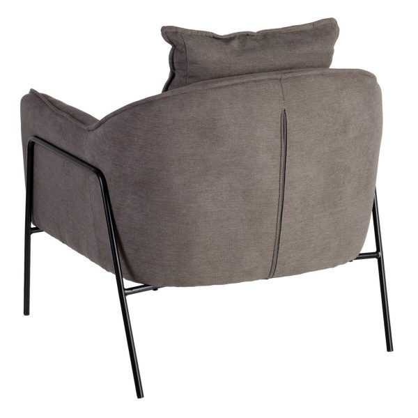 Armchair 76,5 x 70 x 74 cm Synthetic Fabric Metal Dark grey Supply