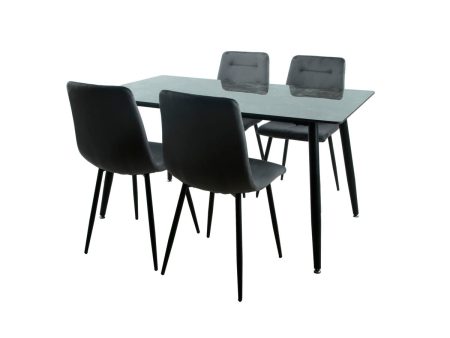 Table set with chairs Romimex 5 Pieces Discount