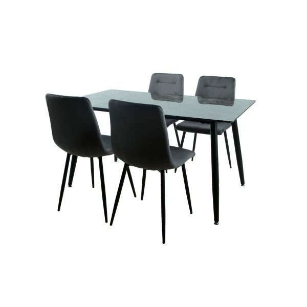 Table set with chairs Romimex 5 Pieces Discount