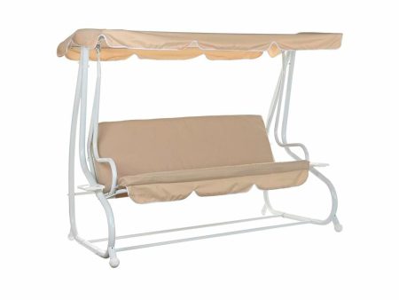 Bench DKD Home Decor Beige Swing Polyester Steel (210 x 120 x 164 cm) For Discount