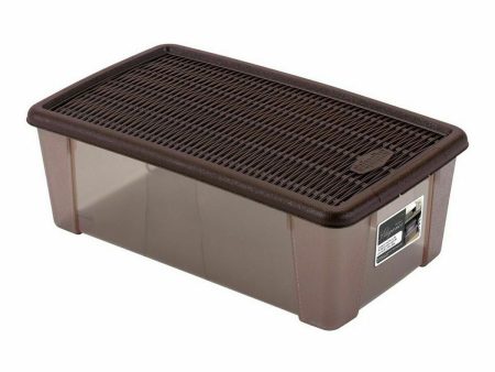 Box with cover Stefanplast 19,5 x 11,5 x 33 cm Plastic Chocolate 5 L (12 Units) Sale