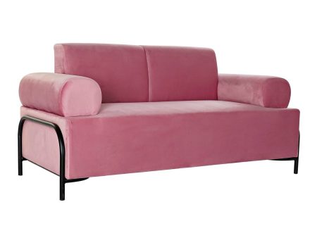 Sofa DKD Home Decor Black Pink Metal Polyester Modern (154 x 76 x 76 cm) Online Hot Sale