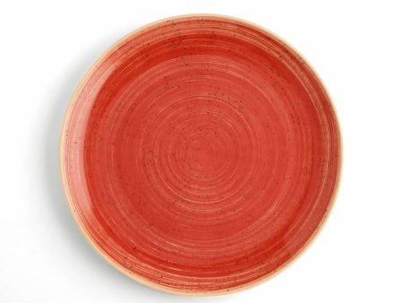 Flat plate Ariane Terra Ceramic Red (Ø 29 cm) (6 Units) Hot on Sale