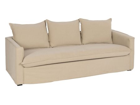 3-Seater Sofa Beige 220 x 95 x 90 cm Cheap