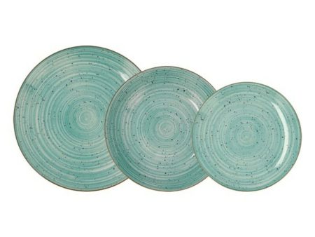 Dinnerware Set Quid Montreal Ceramic Turquoise Stoneware 18 Pieces Fashion