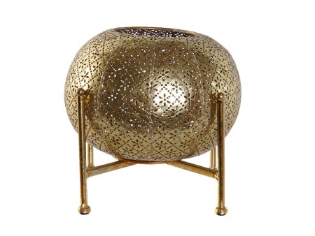 Candleholder Home ESPRIT Golden Metal Crystal 24 x 24 x 20 cm Discount