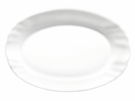 Serving Platter Bormioli Rocco Ebro Oval White Glass (22 cm) (24 Units) Online Hot Sale