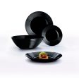 Flat plate Luminarc Harena Black Glass (25 cm) (24 Units) Sale