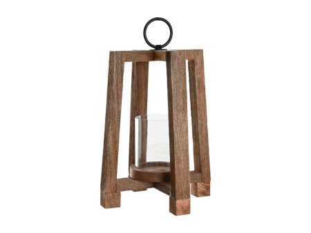 Candleholder Home ESPRIT Brown Natural Crystal Mango wood 25 x 25 x 35 cm on Sale