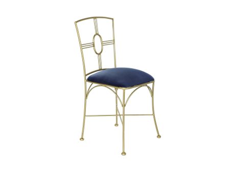 Dining Chair DKD Home Decor Blue Golden 45 x 42 x 88,5 cm Discount