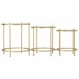 Set of 3 tables Alexandra House Living Gold 53 x 60 x 53 cm on Sale