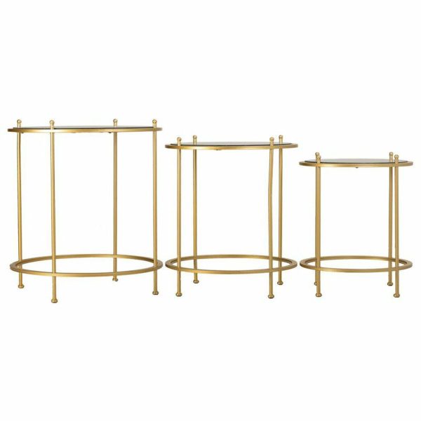 Set of 3 tables Alexandra House Living Gold 53 x 60 x 53 cm on Sale