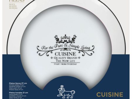 Tableware Santa Clara Cuisine Porcelain Circular 18 Pieces (2 Units) For Discount