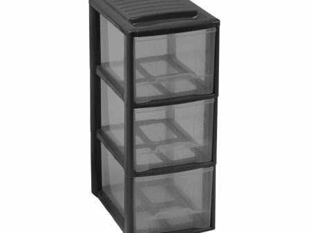 Organiser Mondex Mini Empire A5 Black Plastic 19 x 26 x 46 cm 3 drawers Discount