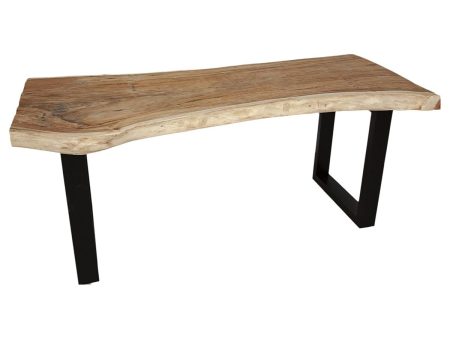 Table Romimex Black Natural Suar wood 200 x 75 x 100 cm Discount