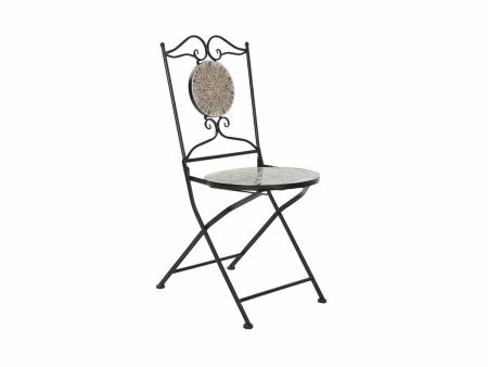 Garden chair DKD Home Decor Ceramic Black Ironwork (42 x 50 x 90 cm) Supply