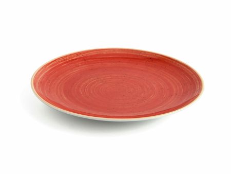 Flat plate Ariane Terra Ceramic Red (24 cm) (6 Units) Online Sale