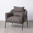 Armchair 76,5 x 70 x 74 cm Synthetic Fabric Metal Dark grey Supply