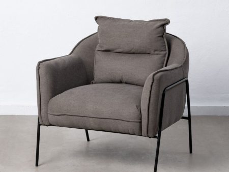 Armchair 76,5 x 70 x 74 cm Synthetic Fabric Metal Dark grey Supply