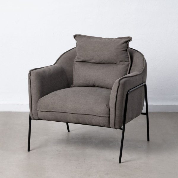 Armchair 76,5 x 70 x 74 cm Synthetic Fabric Metal Dark grey Supply