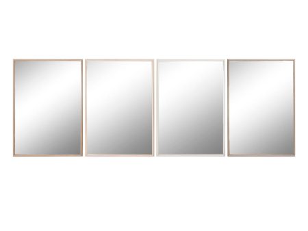 Wall mirror Home ESPRIT White Brown Beige Grey Crystal polystyrene 63,3 x 2,6 x 89,6 cm (4 Units) For Discount