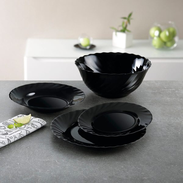 Deep Plate Luminarc Trianon Black Glass (ø 22,5 cm) (24 Units) Sale