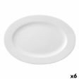 Flat plate Ariane Prime Oval Ceramic White (38 x 25 cm) (6 Units) Online