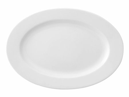 Flat plate Ariane Prime Oval Ceramic White (38 x 25 cm) (6 Units) Online