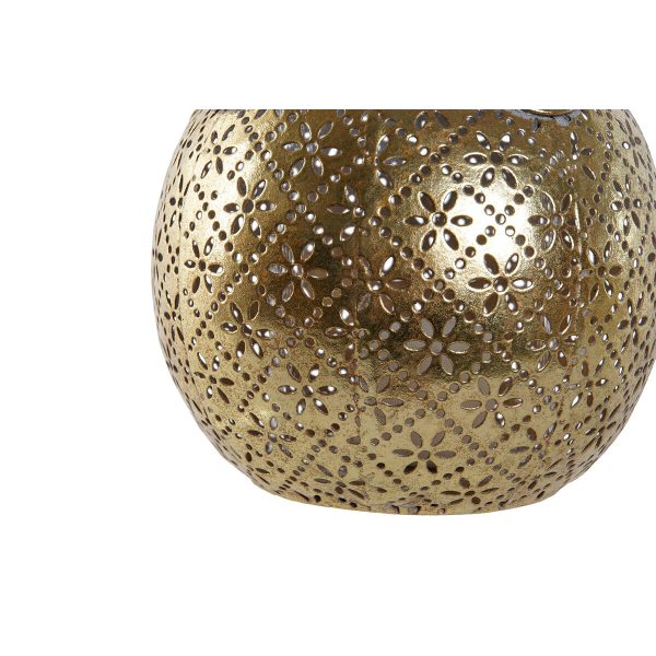 Candleholder Home ESPRIT Golden Metal Crystal 13,5 x 13,5 x 11,5 cm Discount