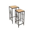 Tables set Romimex Black black Wood Metal 2 Pieces Hot on Sale