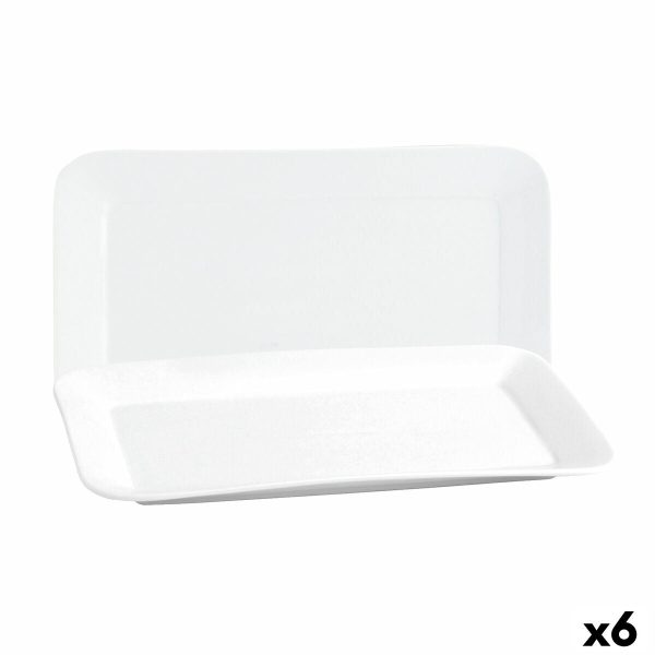 Serving Platter Quid Basic Rectangular Ceramic White (25,9 x 15 cm) (6 Units) on Sale