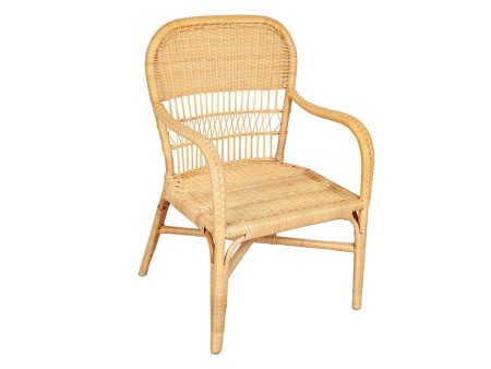 Armchair Romimex Natural Rattan 55 x 87 x 60 cm For Sale