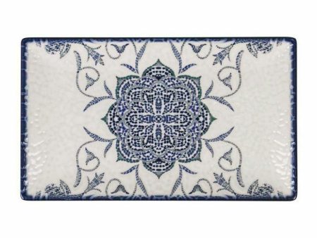 Serving Platter La Mediterránea Rosetta Porcelain Rectangular 25,3 x 15 x 1,8 cm (18 Units) Cheap