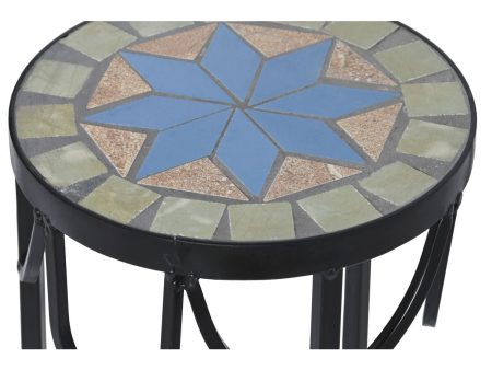 Set of 3 tables DKD Home Decor Blue Metal (Refurbished D) Hot on Sale