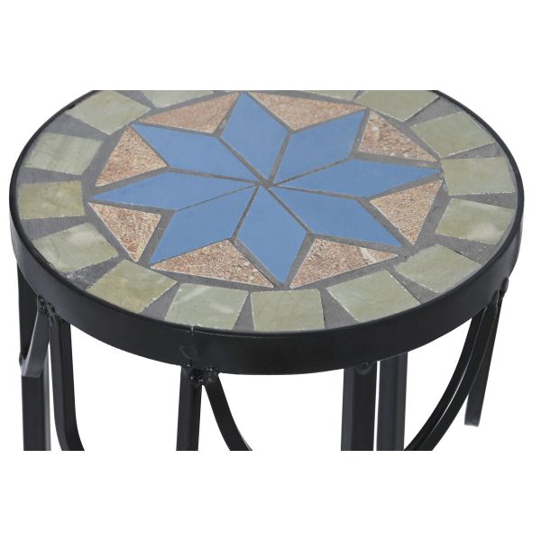 Set of 3 tables DKD Home Decor Blue Metal (Refurbished D) Hot on Sale