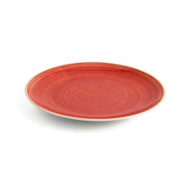 Flat plate Ariane Terra Ceramic Red (24 cm) (6 Units) Online Sale