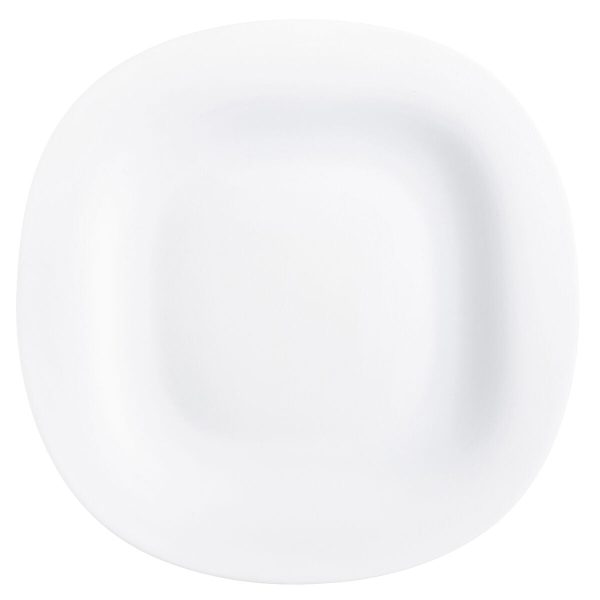 Flat plate Luminarc Carine White Glass (Ø 26 cm) (24 Units) For Sale