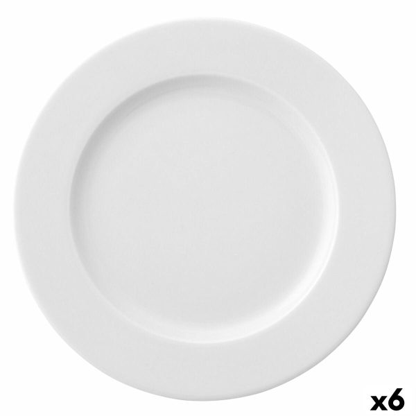 Flat plate Ariane Prime Ceramic White (Ø 31 cm) (6 Units) For Cheap