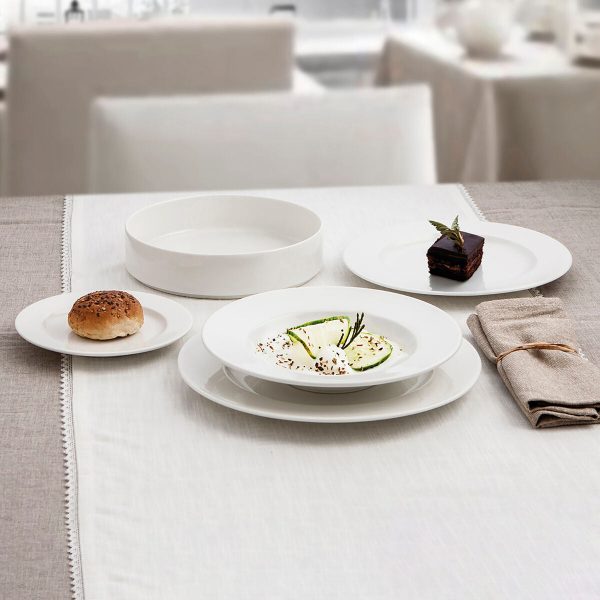 Flat plate Ariane Prime Oval Ceramic White (32 x 25 cm) (6 Units) Hot on Sale