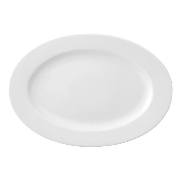 Flat plate Ariane Prime Oval Ceramic White (22 x 20 cm) (12 Units) Fashion