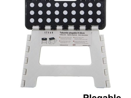 Folding Stool Alexandra House Living White Black 32 x 22 x 25 cm Hot on Sale