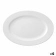 Flat plate Ariane Prime Oval Ceramic White (22 x 20 cm) (12 Units) Fashion